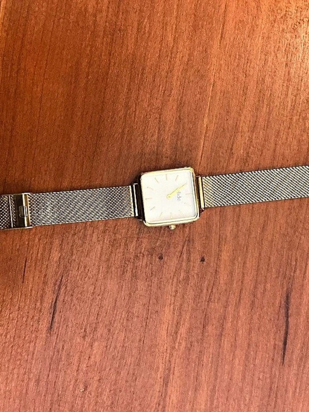 Slide Gold-Tone Square Watch